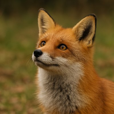 Your Hotel Bayerischer Hof in Oberstaufen Close-up of a red fox looking upwards in a natural grassy setting